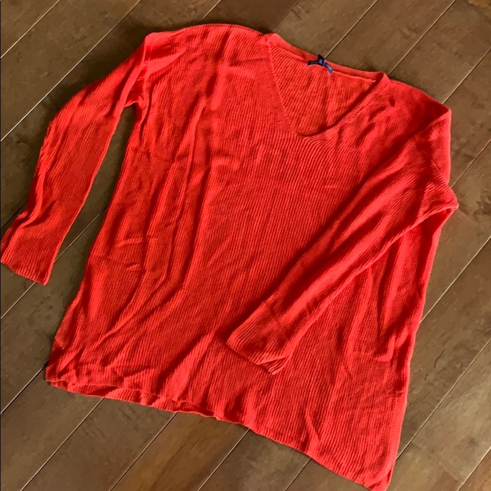 Eileen Fisher red orange tencel sweater sz M